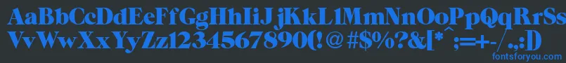 ZeppRegularDb Font – Blue Fonts on Black Background