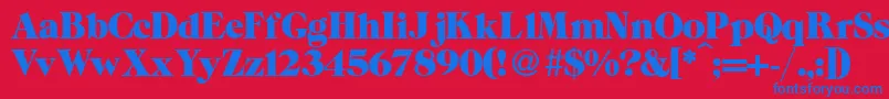 ZeppRegularDb Font – Blue Fonts on Red Background