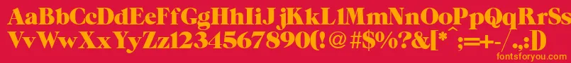 ZeppRegularDb Font – Orange Fonts on Red Background