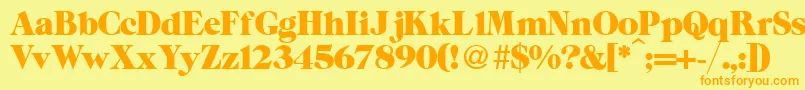 ZeppRegularDb Font – Orange Fonts on Yellow Background