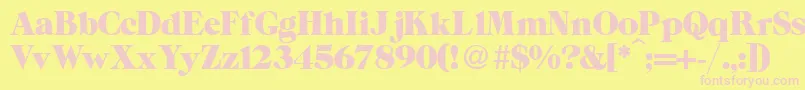 ZeppRegularDb Font – Pink Fonts on Yellow Background