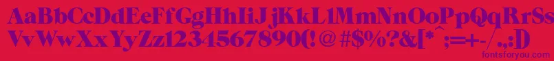 ZeppRegularDb Font – Purple Fonts on Red Background