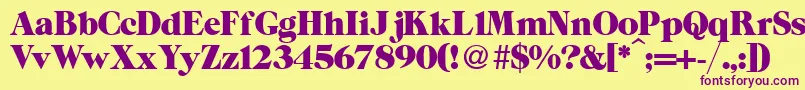 ZeppRegularDb Font – Purple Fonts on Yellow Background