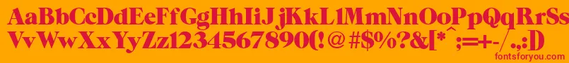 ZeppRegularDb Font – Red Fonts on Orange Background