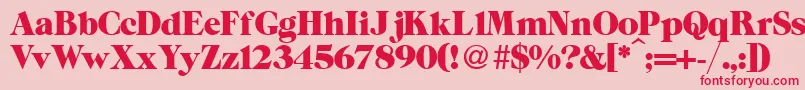 ZeppRegularDb Font – Red Fonts on Pink Background