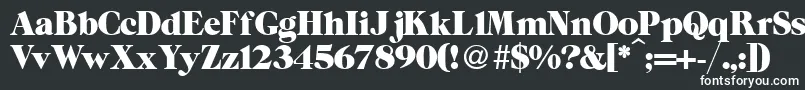 Шрифт ZeppRegularDb – белые шрифты на чёрном фоне