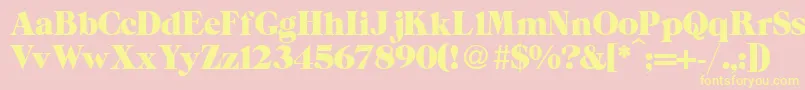 fuente ZeppRegularDb – Fuentes Amarillas Sobre Fondo Rosa
