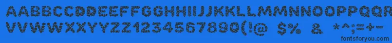 フォントBubble – 黒い文字の青い背景