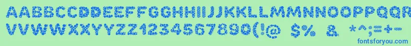 fuente Bubble – Fuentes Azules Sobre Fondo Verde