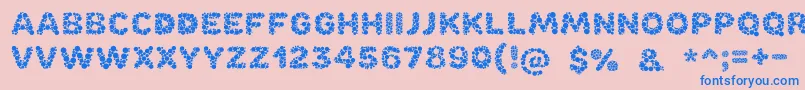 Bubble Font – Blue Fonts on Pink Background