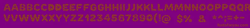 Bubble-Schriftart – Braune Schriften auf violettem Hintergrund