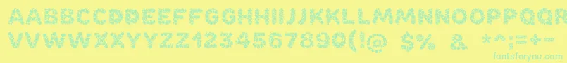 Bubble Font – Green Fonts on Yellow Background