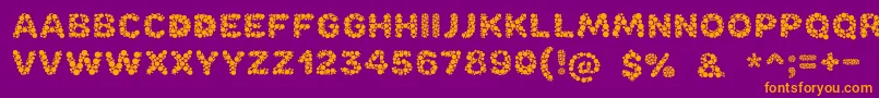 Bubble Font – Orange Fonts on Purple Background