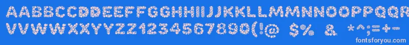 Bubble Font – Pink Fonts on Blue Background