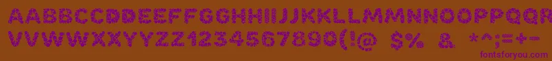 Bubble Font – Purple Fonts on Brown Background