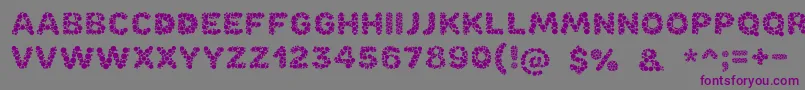Bubble-Schriftart – Violette Schriften auf grauem Hintergrund