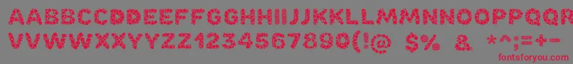 フォントBubble – 赤い文字の灰色の背景