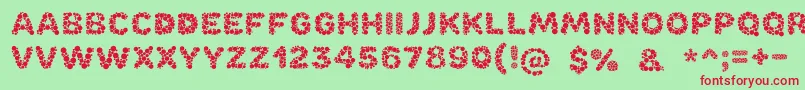 Bubble Font – Red Fonts on Green Background