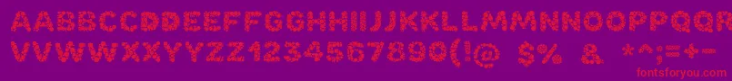 Bubble Font – Red Fonts on Purple Background