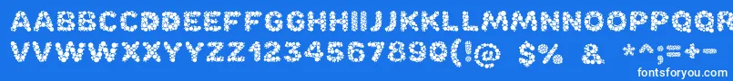 Bubble Font – White Fonts on Blue Background