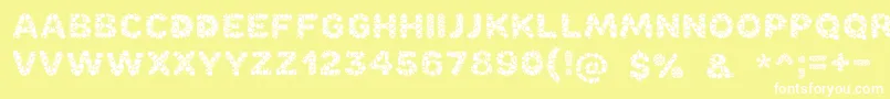 Bubble Font – White Fonts on Yellow Background