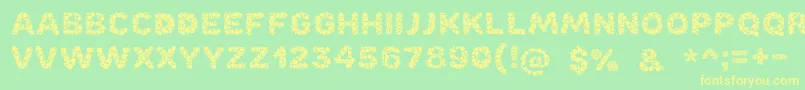 Шрифт Bubble – жёлтые шрифты на зелёном фоне