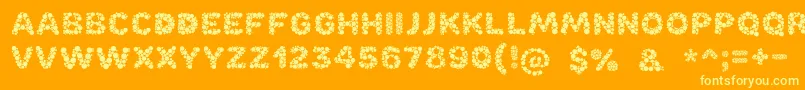 Fonte Bubble – fontes amarelas em um fundo laranja