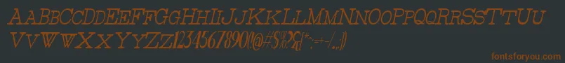 ThinHighestItalic Font – Brown Fonts on Black Background