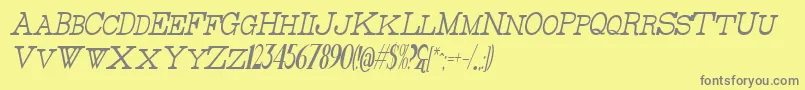 ThinHighestItalic Font – Gray Fonts on Yellow Background