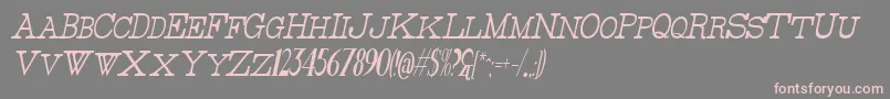 Fonte ThinHighestItalic – fontes rosa em um fundo cinza