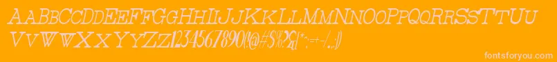 ThinHighestItalic Font – Pink Fonts on Orange Background