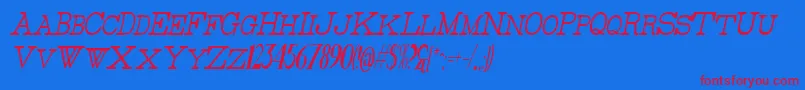 ThinHighestItalic Font – Red Fonts on Blue Background