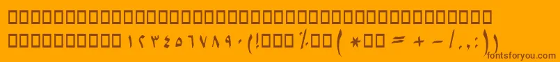 BSetarehBold-fontti – ruskeat fontit oranssilla taustalla