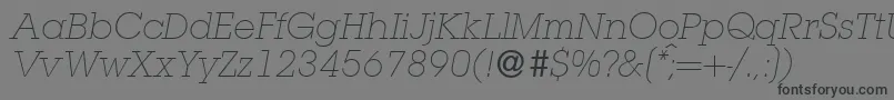 Шрифт L850SlabLightItalic – чёрные шрифты на сером фоне