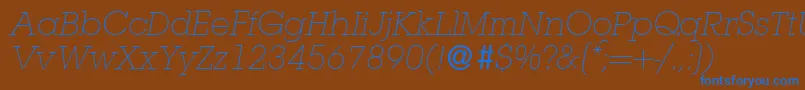 Шрифт L850SlabLightItalic – синие шрифты на коричневом фоне