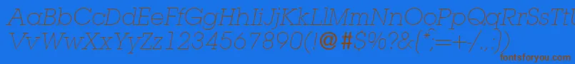 fuente L850SlabLightItalic – Fuentes Marrones Sobre Fondo Azul