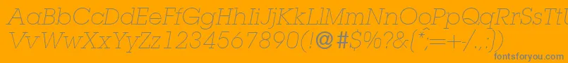 Шрифт L850SlabLightItalic – серые шрифты на оранжевом фоне