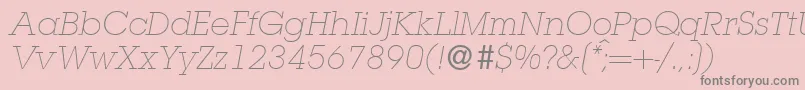 fuente L850SlabLightItalic – Fuentes Grises Sobre Fondo Rosa