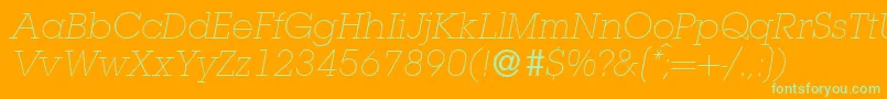 Шрифт L850SlabLightItalic – зелёные шрифты на оранжевом фоне