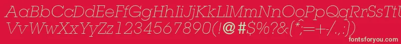 Шрифт L850SlabLightItalic – зелёные шрифты на красном фоне