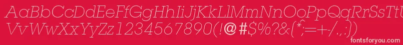 fuente L850SlabLightItalic – Fuentes Rosadas Sobre Fondo Rojo