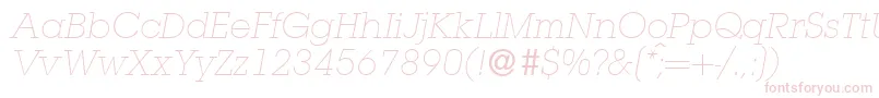 L850SlabLightItalic Font – Pink Fonts on White Background