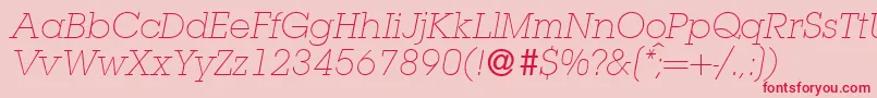 fuente L850SlabLightItalic – Fuentes Rojas Sobre Fondo Rosa