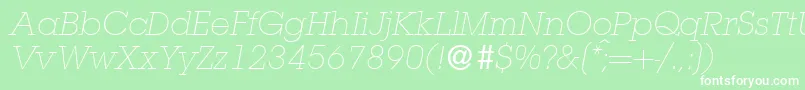 fuente L850SlabLightItalic – Fuentes Blancas Sobre Fondo Verde