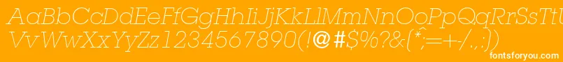 フォントL850SlabLightItalic – オレンジの背景に白い文字