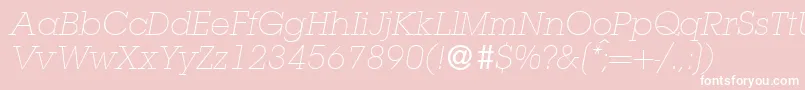 フォントL850SlabLightItalic – ピンクの背景に白い文字