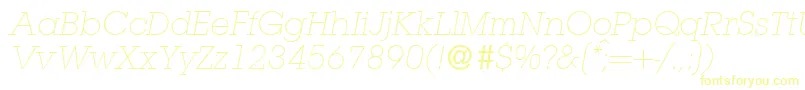 Czcionka L850SlabLightItalic – żółte czcionki