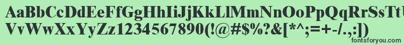 フォントTimnreb – 緑の背景に黒い文字