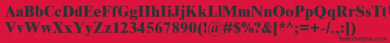 Timnreb Font – Black Fonts on Red Background