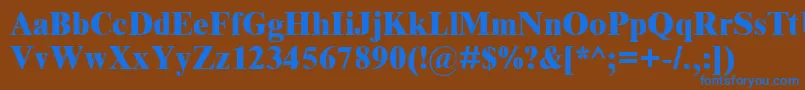 フォントTimnreb – 茶色の背景に青い文字
